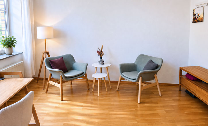 Beratungsraum im Yogastudio IN BALANCE im Leipziger Süden